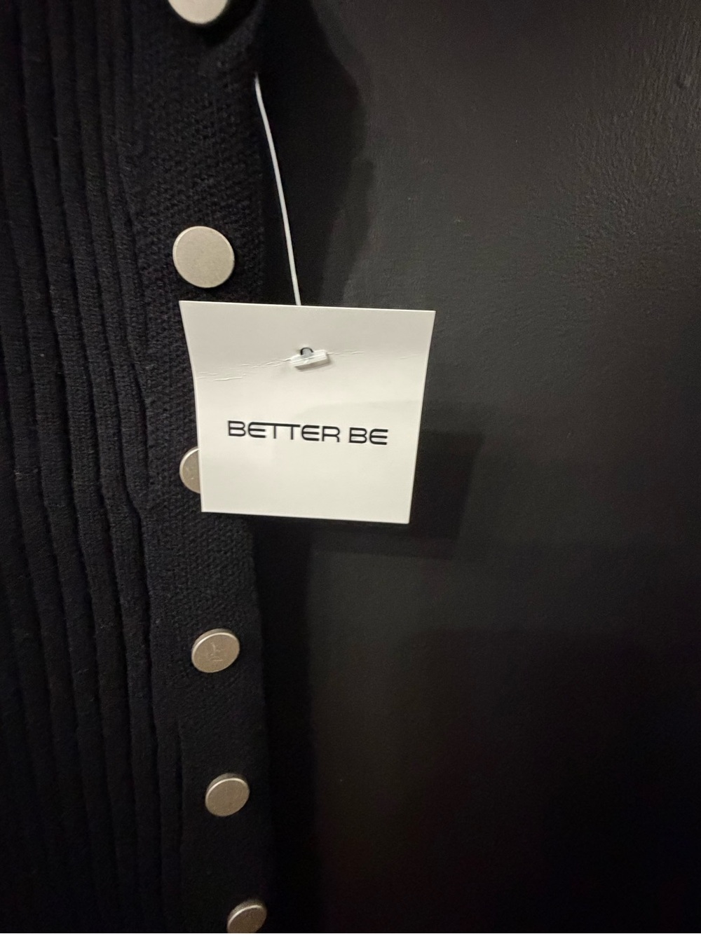 NWT Better Be Side Button Up Ribbed Dress- Black - Picture 4 of 11